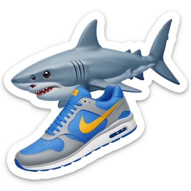 Has a un tiburón con zapatillas azules nike sticker