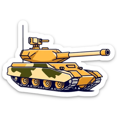 Indian Army T-90 tank with desert camouflage pattern sticker