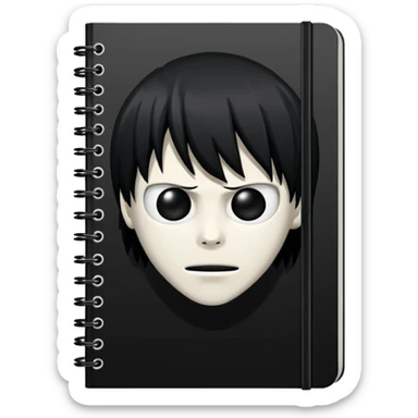 A plain black notebook with deathnote written on it like in the anime  sticker