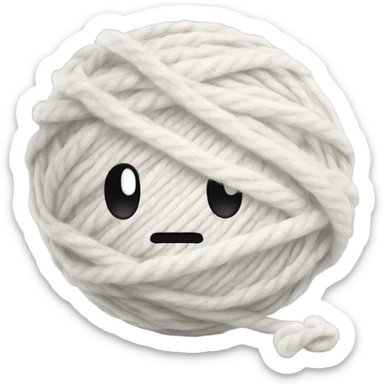 White ball of yarn sticker