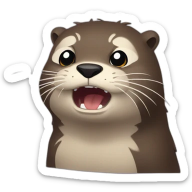 angry anime otter sticker