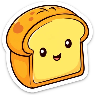 Korean egg bread, cartoonish fun sticker style sticker