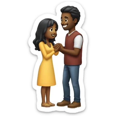 man proposing to a girl sticker