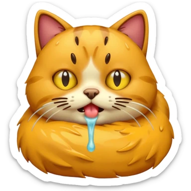 cat vomits sticker