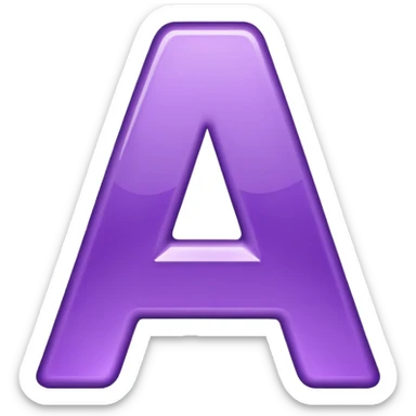 purple capital letter A alphabet sticker