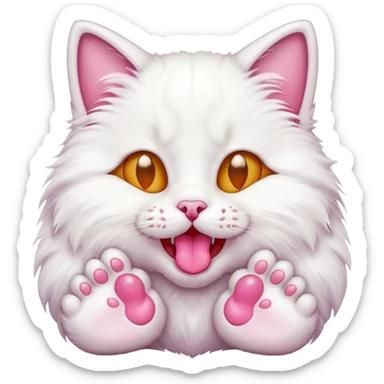 Cat licking paws sticker