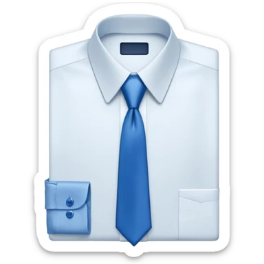 men's blue tie on white shirt, minimalism, no emojis or faces, iOS emoji style sticker