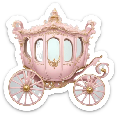 Rococo carriage pale pink sticker