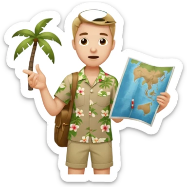 confused tourist full body sticker