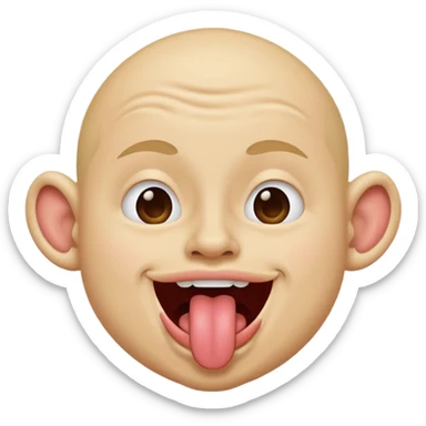 Sticking out tongue while scrunching nose in a happily joking way sticker