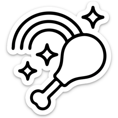 rainbow drumstick with sparkles sticker