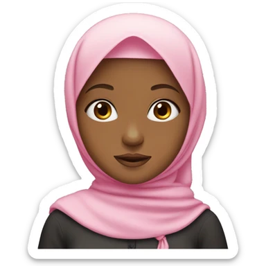  girl in the hijab wearing a pink bow sticker