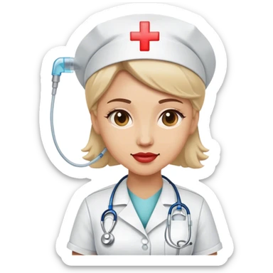 Nurse with an iv sticker