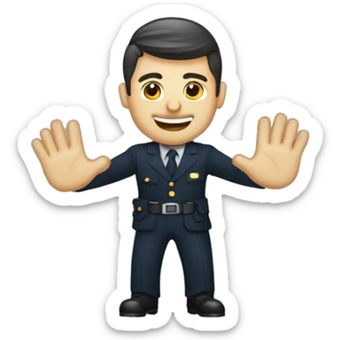 AGENTE DE SEGUROS APUNTANOD ARRIBA CON SUS MANOS sticker