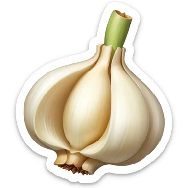 peeled garlic only one clove  sticker