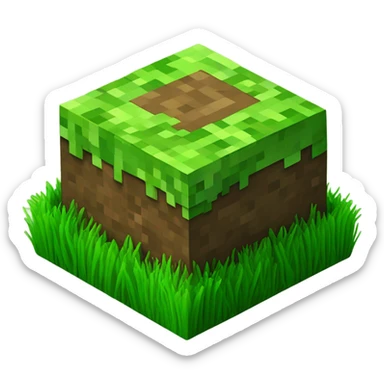 Minecraft grass block ￼ sticker