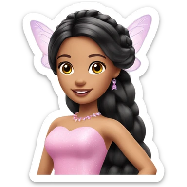 Barbie fairy princess cute girl black hair sticker