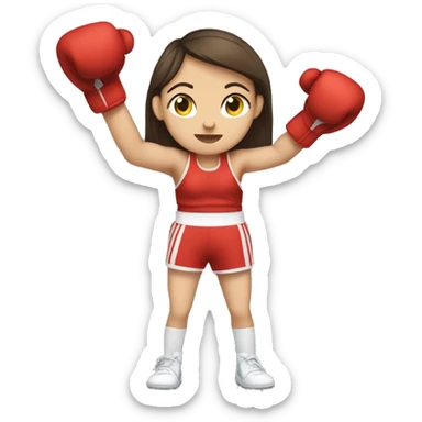 white brunette girl boxing sticker
