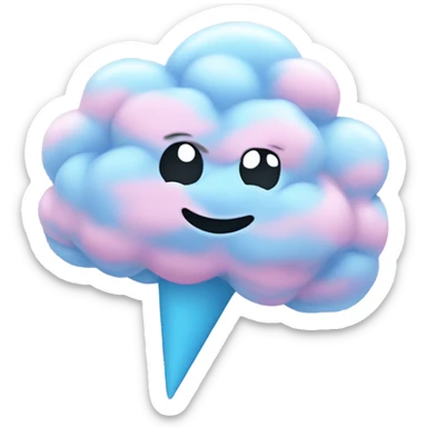A cotton candy cloud sticker