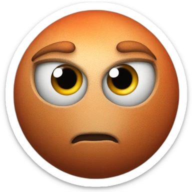 3d sphere Mars with a cartoon rebel skin texture with big thoughtful eyes sticker