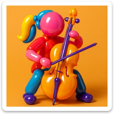 girl playing cello sticker