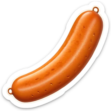 orange cylindrical pieces sausage shaped on each end with no lines sticker