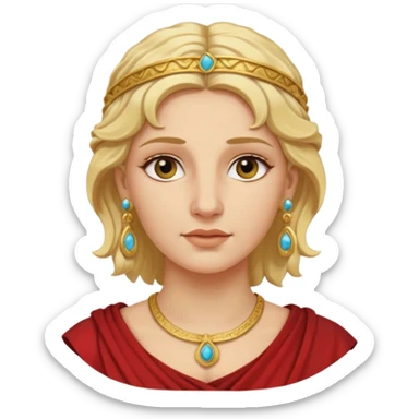 Ancient Roman woman with earrings and blonde hair sticker