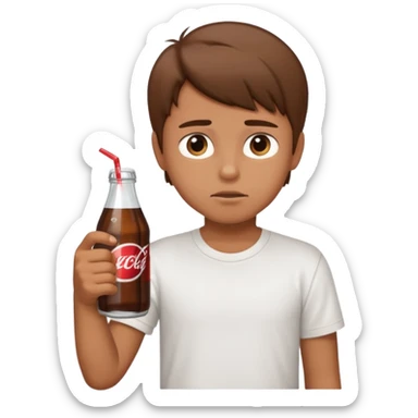 boy refusing a soda sticker