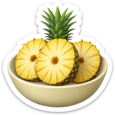 Pineapple slice in a bowl  sticker