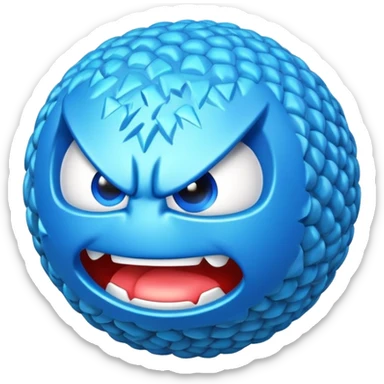 Angry blue tack sticker