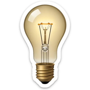 A minimalist glowing light bulb  khaki 
 sticker