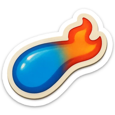 fire streak emoji with minimal flame, blue and orange gradient, stylized and modern, inspired by reference image sticker