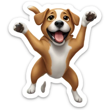 Dog back flipping  sticker
