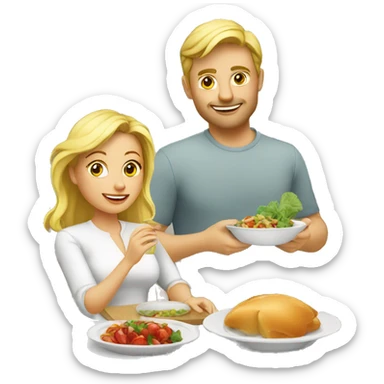 Blond Wife gives husband meal sticker