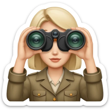  hands holding  binoculars sticker