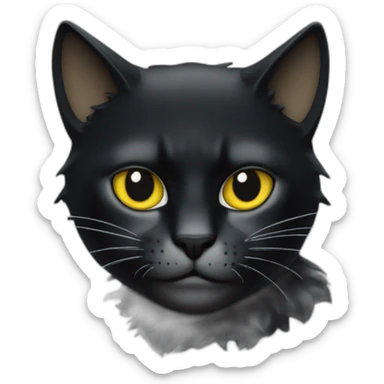 Chat noir avec une grosse griffe sur la tête  sticker