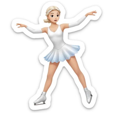 Ice skater twirling sticker