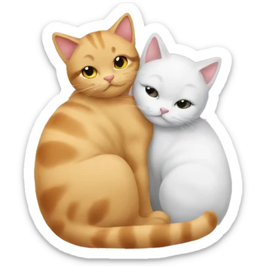 2 cats cuddling sticker