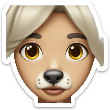 girl with pouty lip and dog eyes sticker