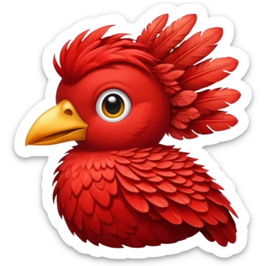 red feathered bird sticker