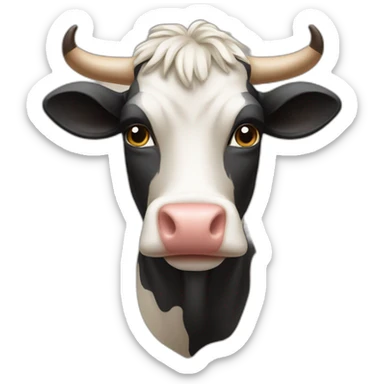Caca qui court avec une tête de vache sticker