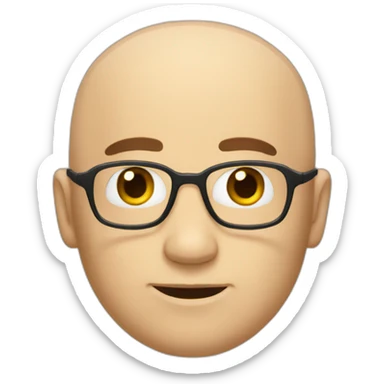 a character with baldness sticker