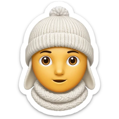 white knitted wool cap piece of clothing sticker