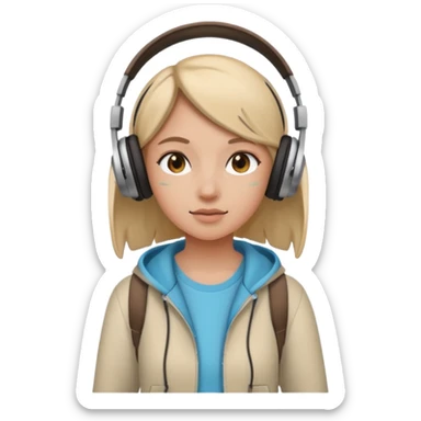 girl walking with music sticker