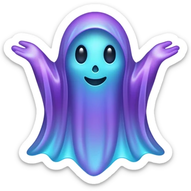 glitter purple and cian ghost glory sticker