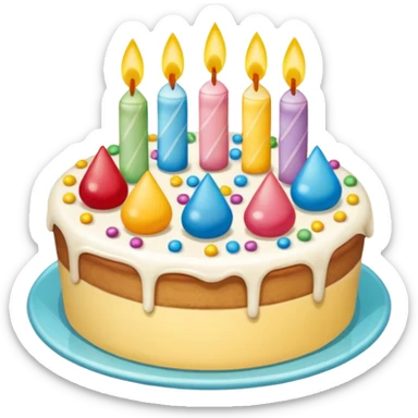 pastel de cumpleaños con colores vivos sticker