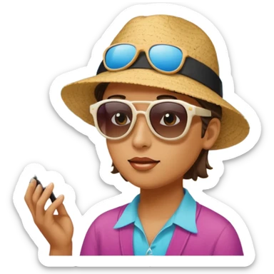 Someone listening to a speaker at the beach. Add some musical notes coming out of the speaker. sticker