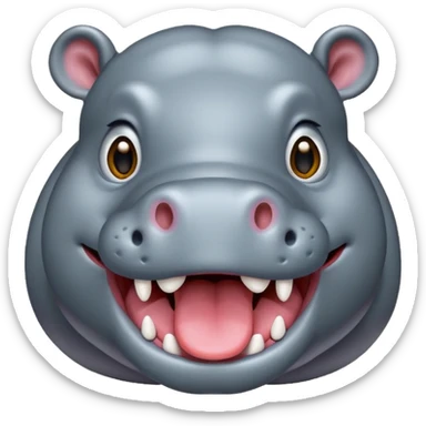 hippo with tongue sticking out sticker