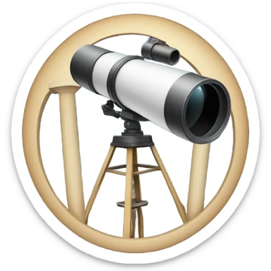Person looking out with telescope from a watchtower sticker