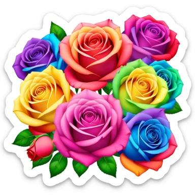Rainbow roses sticker